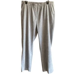 Allison Daley Gray Corduroy Elastic Waist Pull On Pants Womens Plus 16W